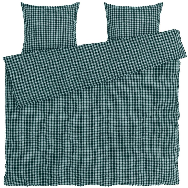 Juna Bæk & Bølge Sengesæt 200x220 Cm t / Lyseblåt - Sengetøj Økologisk Bomuld Grøn - 637119