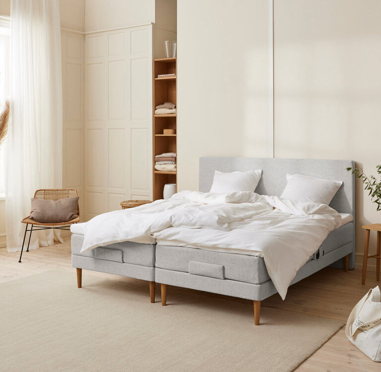 Monark - Trykaflastende | Elevation (Lysegrå) 180x200 cm.