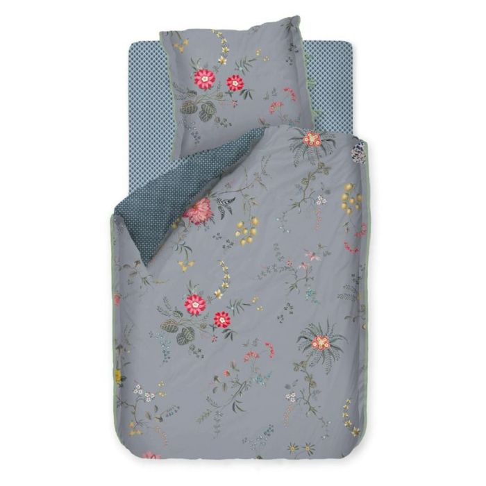Sengetøj 200x220 cm - Fleur Grandeur Blue - Vendbar sengesæt i 100% bomuld - Pip Studio sengetøj